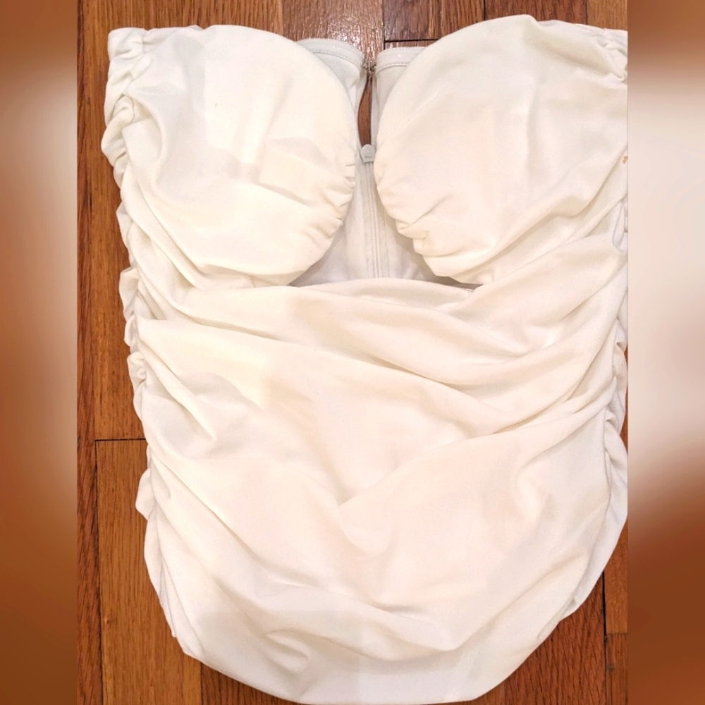 Pixie Market White Strapless Top